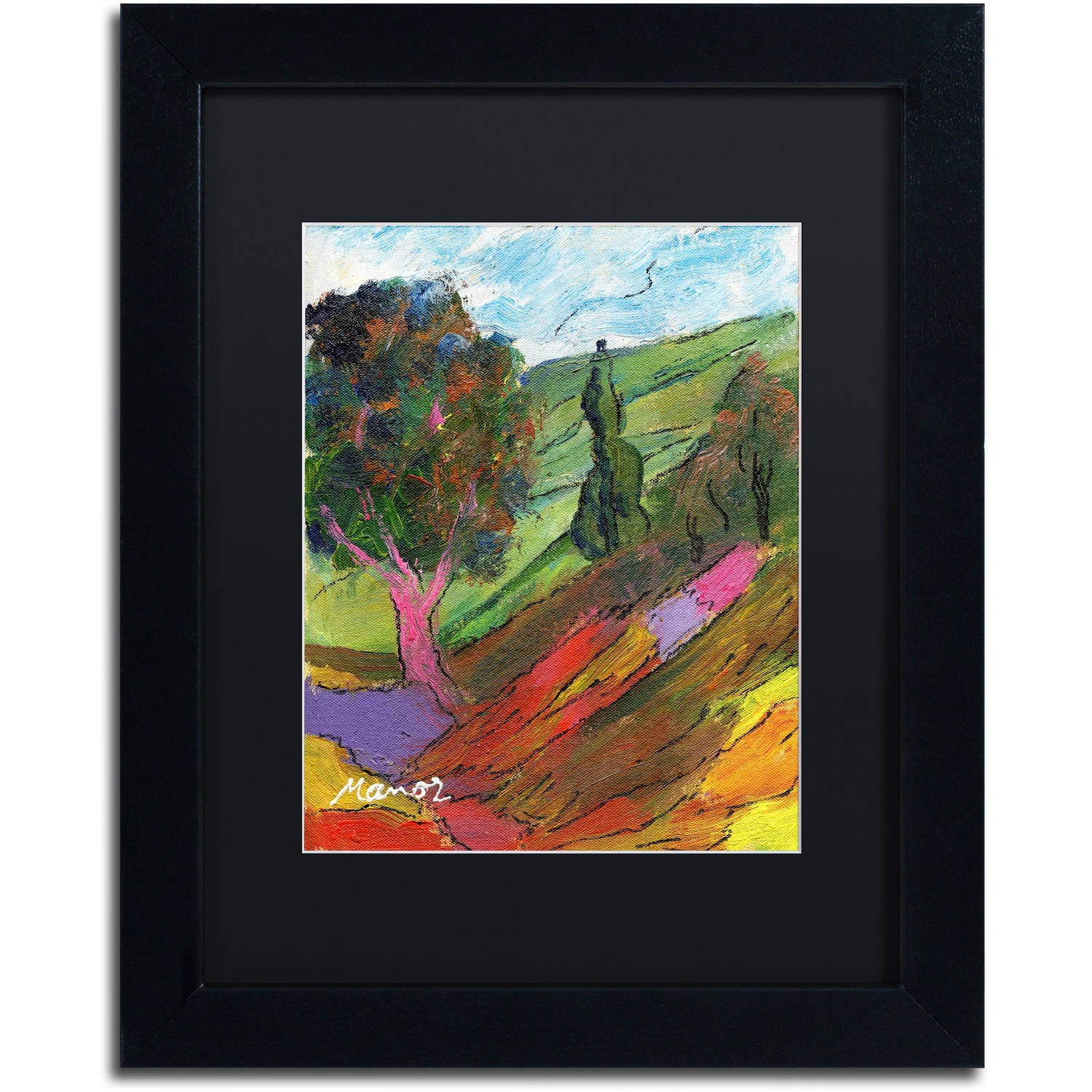 Trademark Fine Art "Untouched Hillside" Canvas Art by Manor Shadian Black Matte, Black Frame