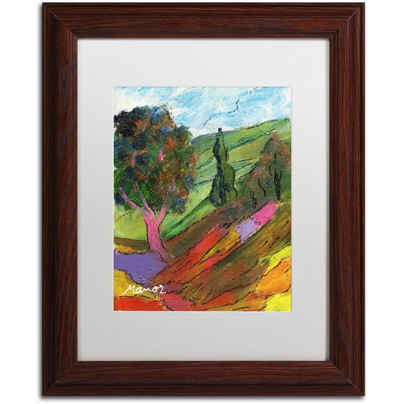 Trademark Fine Art "Untouched Hillside" Canvas Art by Manor Shadian White Matte, Wood Frame