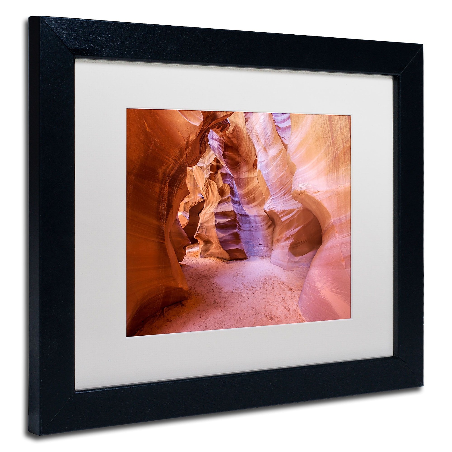 Trademark Fine Art "Upper Antelope Canyon" Canvas Art by Pierre Leclerc, White Matte/Black Frame