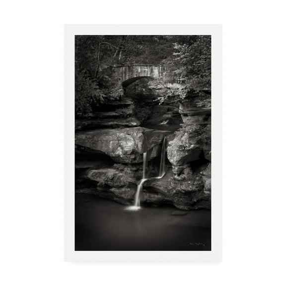 Trademark Fine Art 'Upper Falls Old Mans Cave BW' Canvas Art by Alan Majchrowicz