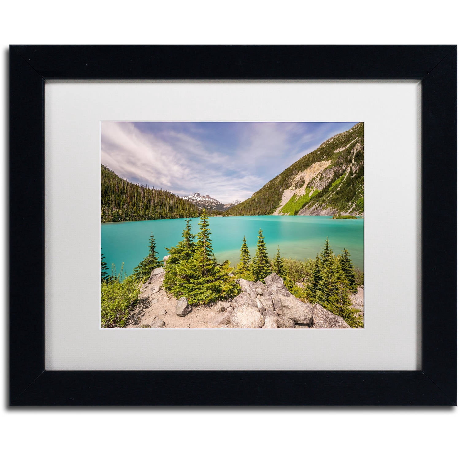 Trademark Fine Art 'Upper Joffre Lake' Canvas Art by Pierre Leclerc, White Matte, Black Frame