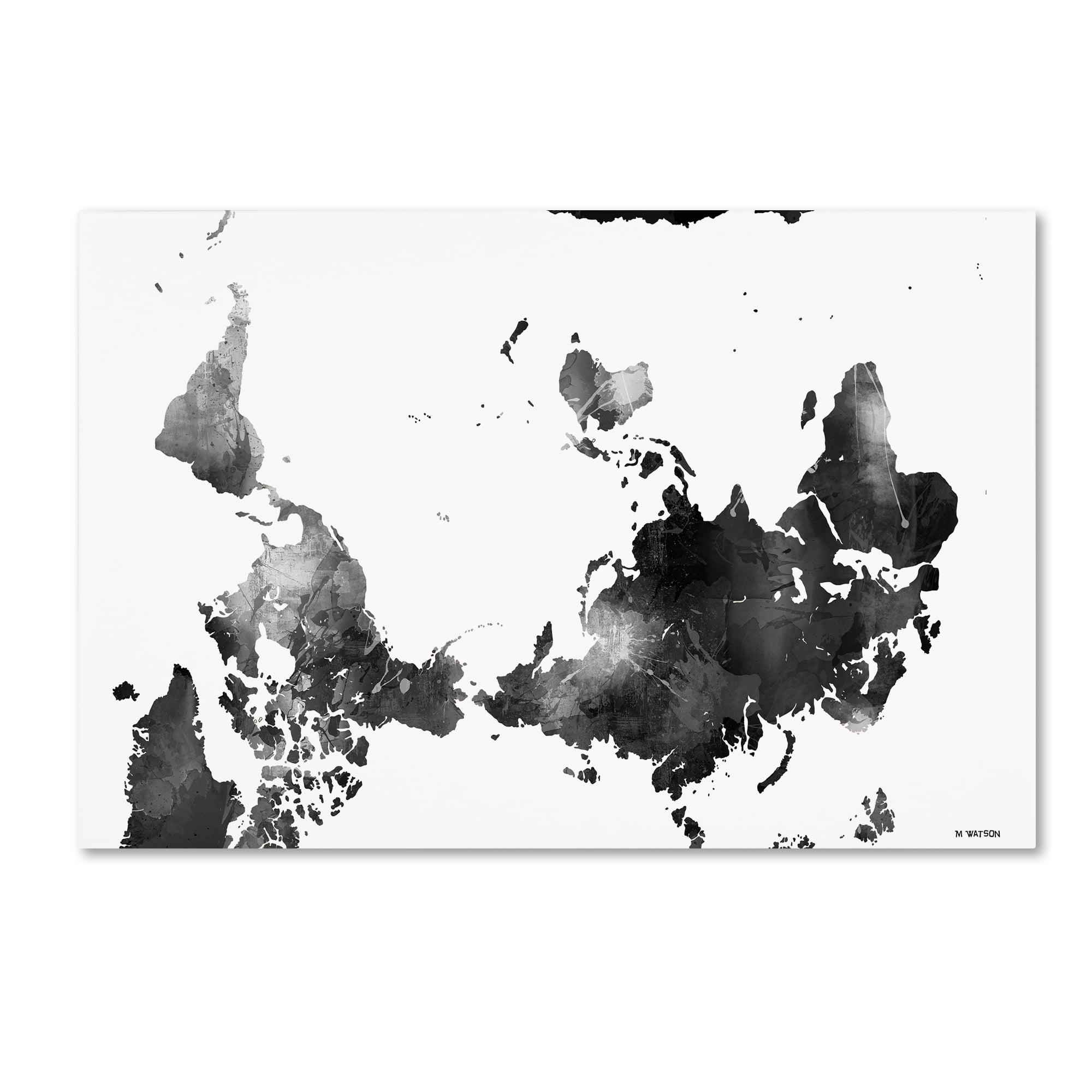 Trademark Fine Art "Upside Down Map of the World BG-1" Canvas Art by Marlene Watson