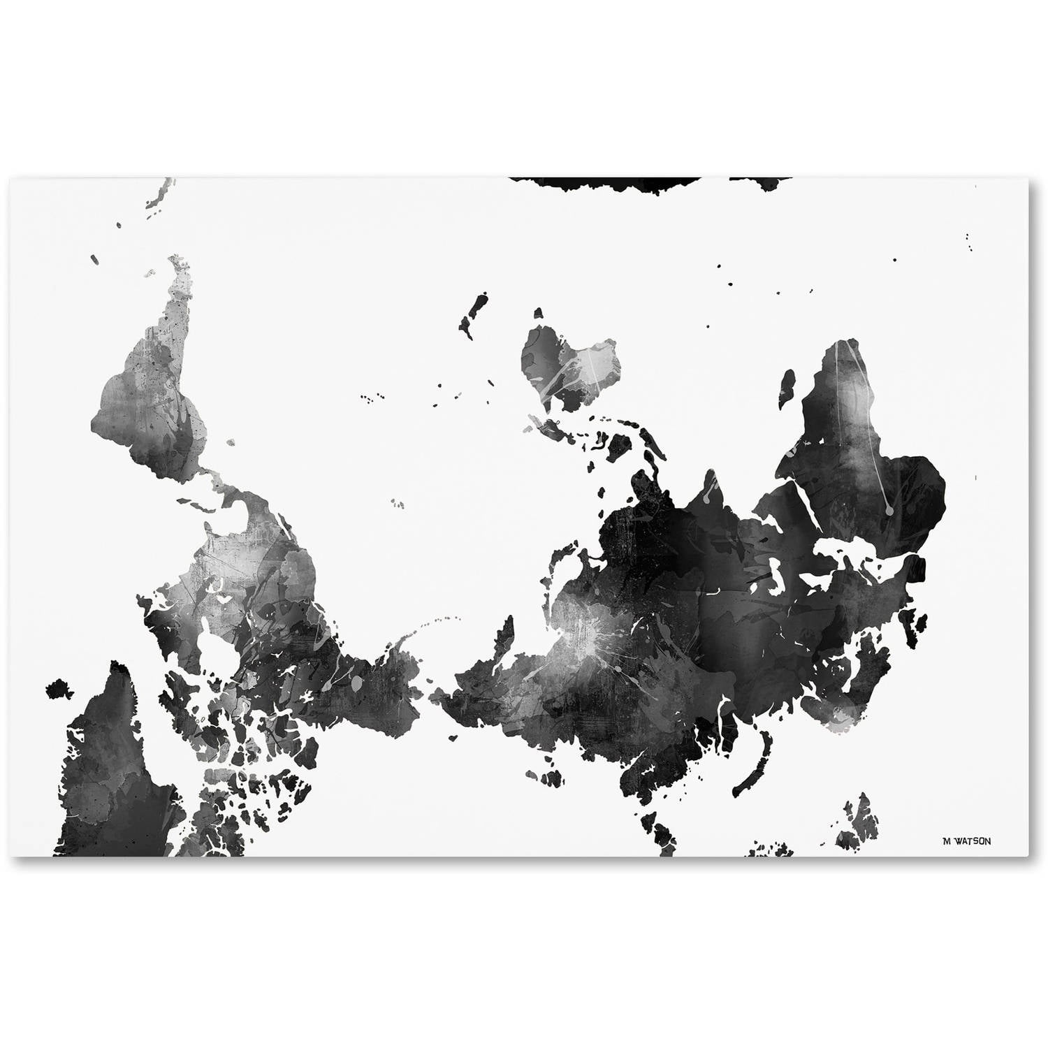 Trademark Fine Art "Upside Down Map of the World BG-1" Canvas Art by Marlene Watson