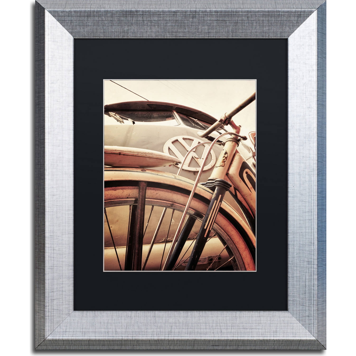 Trademark Fine Art "VW" Canvas Art by Jason Shaffer, Black Matte, Silver Frame