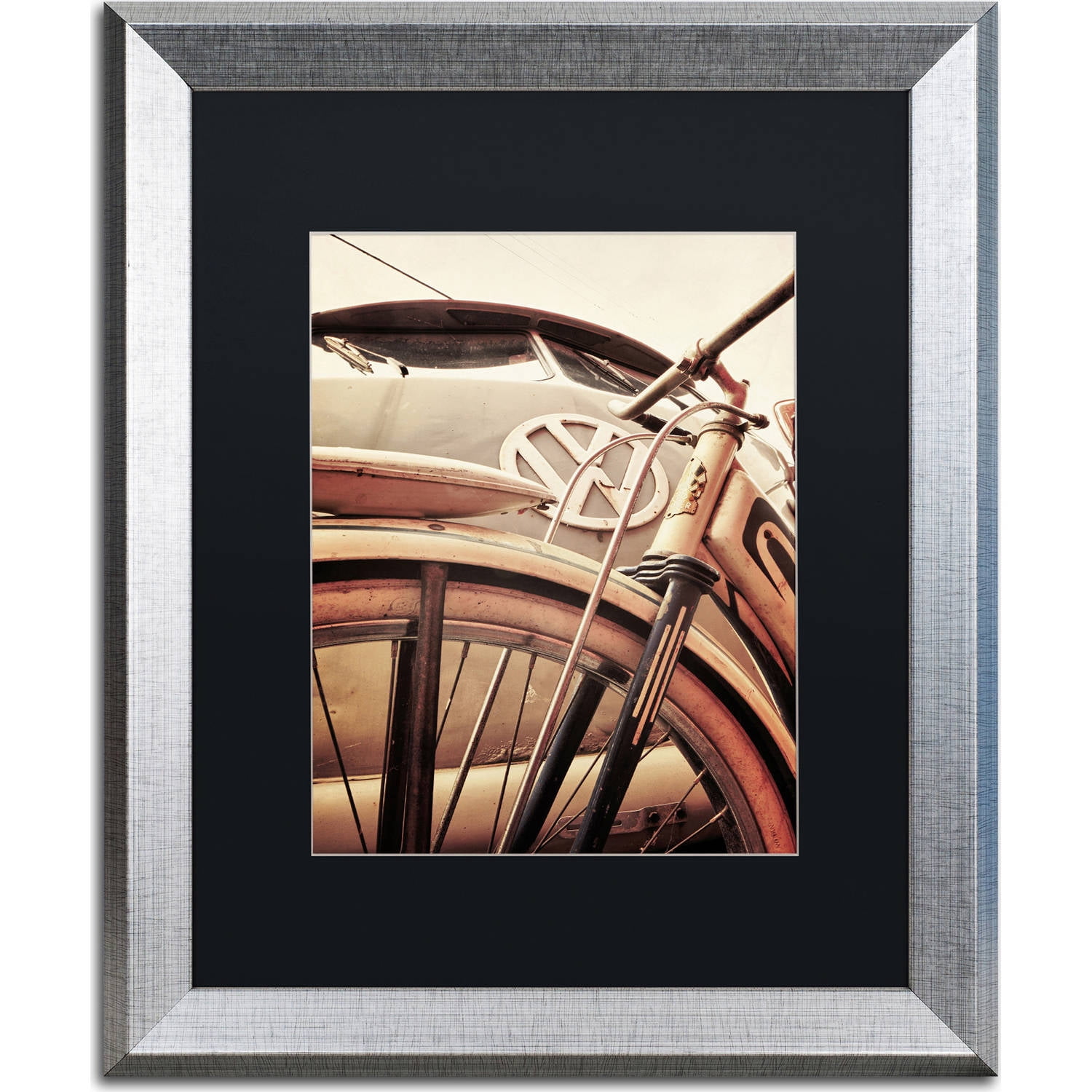 Trademark Fine Art "VW" Canvas Art by Jason Shaffer, Black Matte, Silver Frame