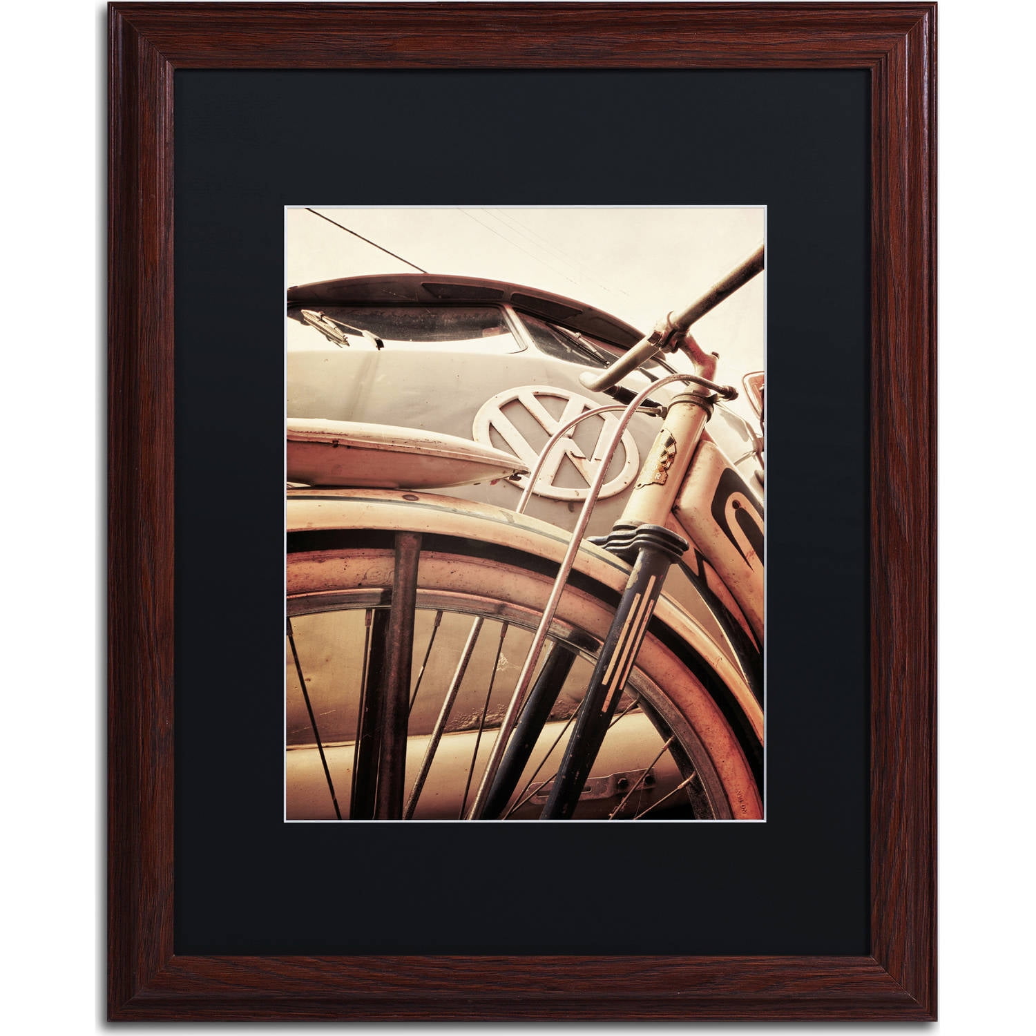 Trademark Fine Art "VW" Canvas Art by Jason Shaffer, Black Matte, Wood Frame