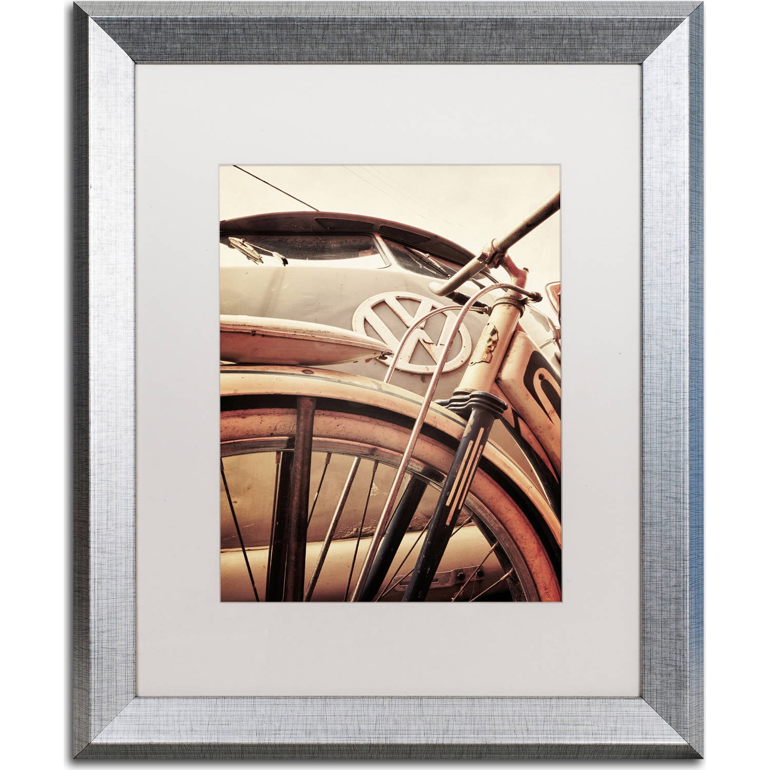 Trademark Fine Art "VW" Canvas Art by Jason Shaffer, White Matte, Silver Frame