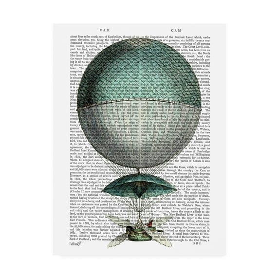 Trademark Fine Art 'Vaisseau Volant Hot Air Balloon' Canvas Art by Fab Funky