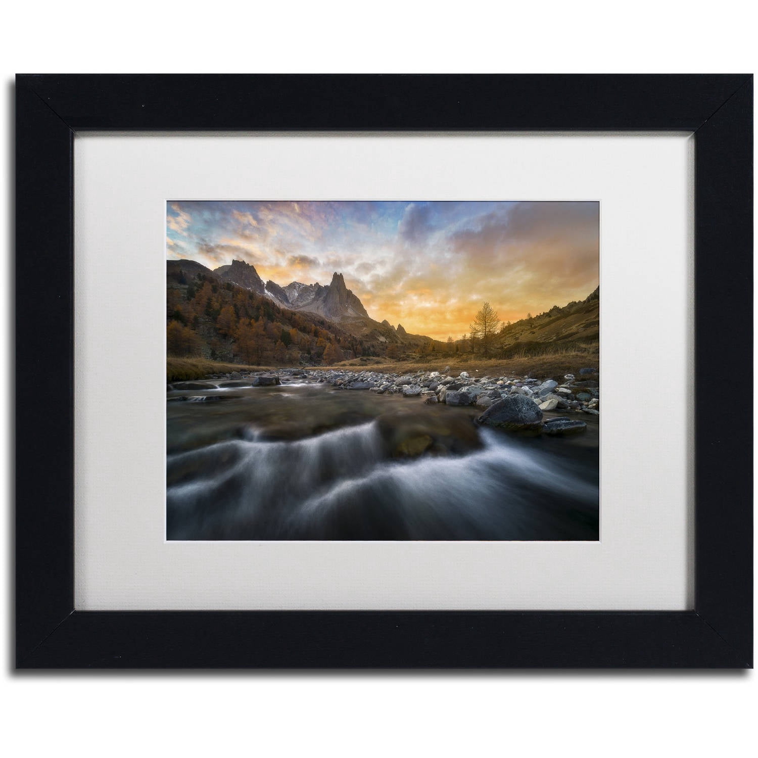 Trademark Fine Art 'Valley Mystery' Canvas Art by Mathieu Rivrin, White Matte, Black Frame