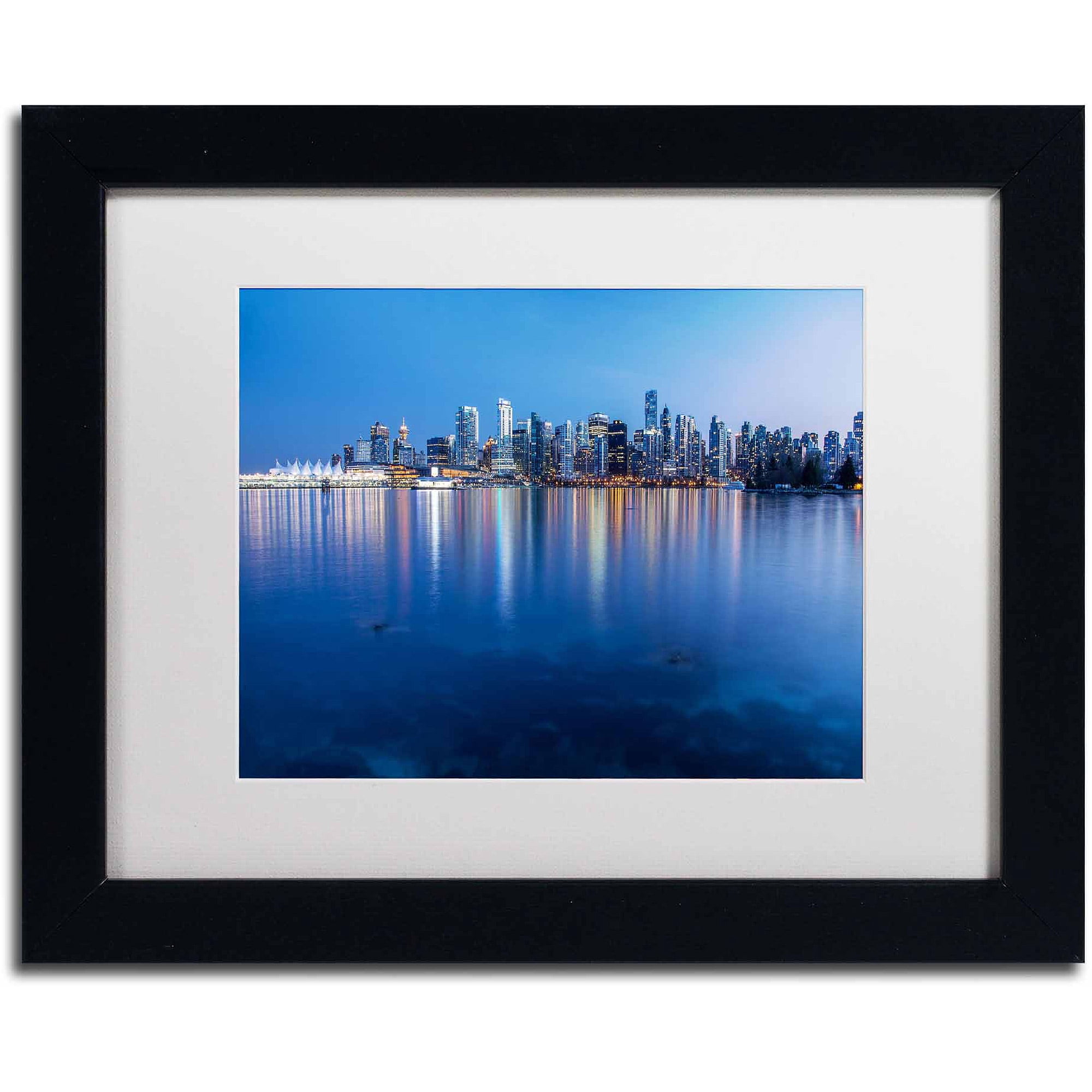 Trademark Fine Art "Vancouver City Reflection" Canvas Art by Pierre Leclerc, White Matte/Black Frame