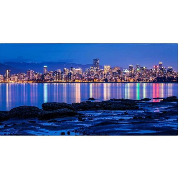 Trademark Fine Art "Vancouver Night" Canvas Art by Pierre Leclerc