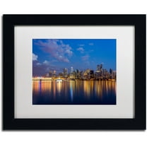 Trademark Fine Art 'Vancouver Twilight' Canvas Art by Pierre Leclerc, White Matte, Black Frame