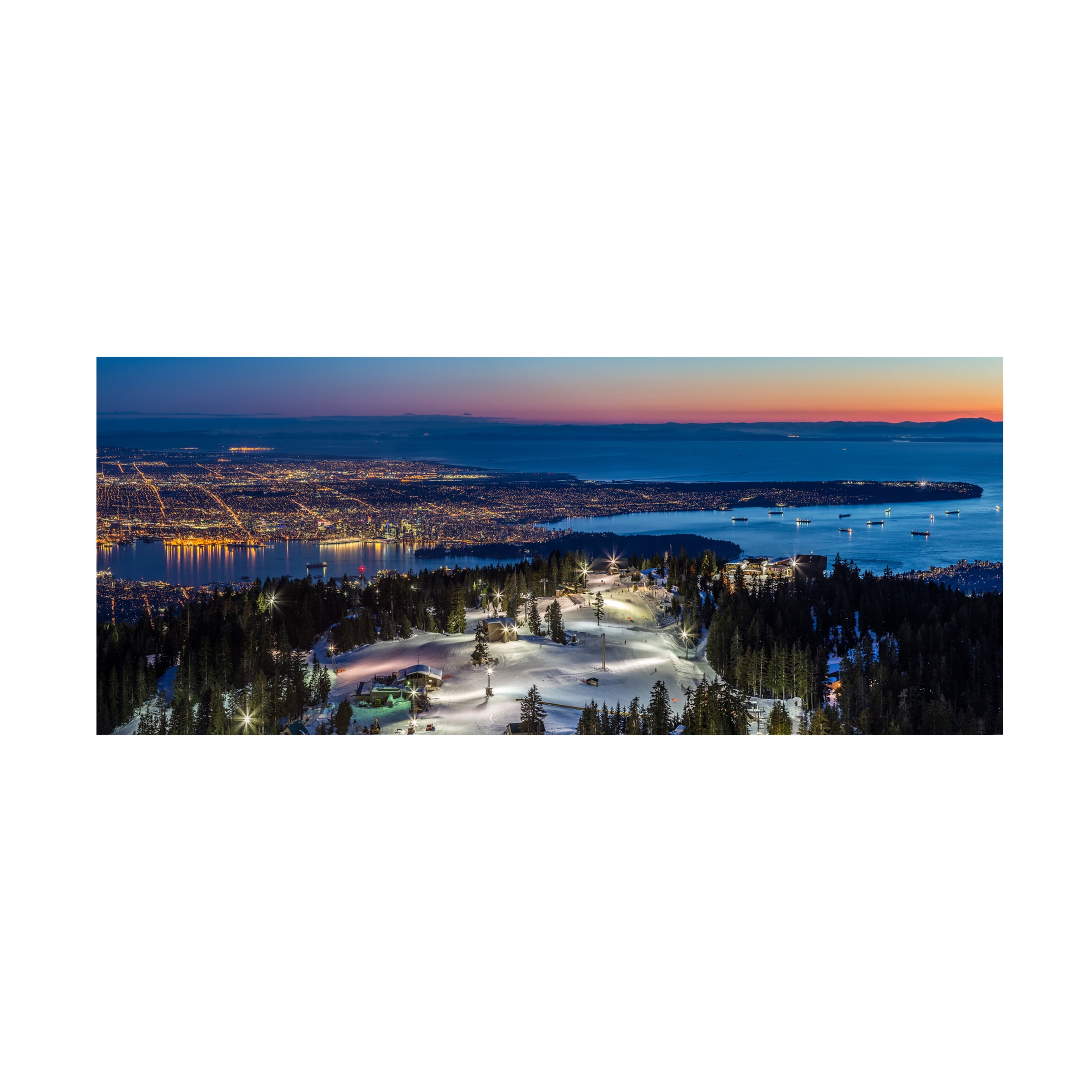 Trademark Fine Art Pierre Leclerc Vancouver from Grouse Canvas Wall Art - 14x32