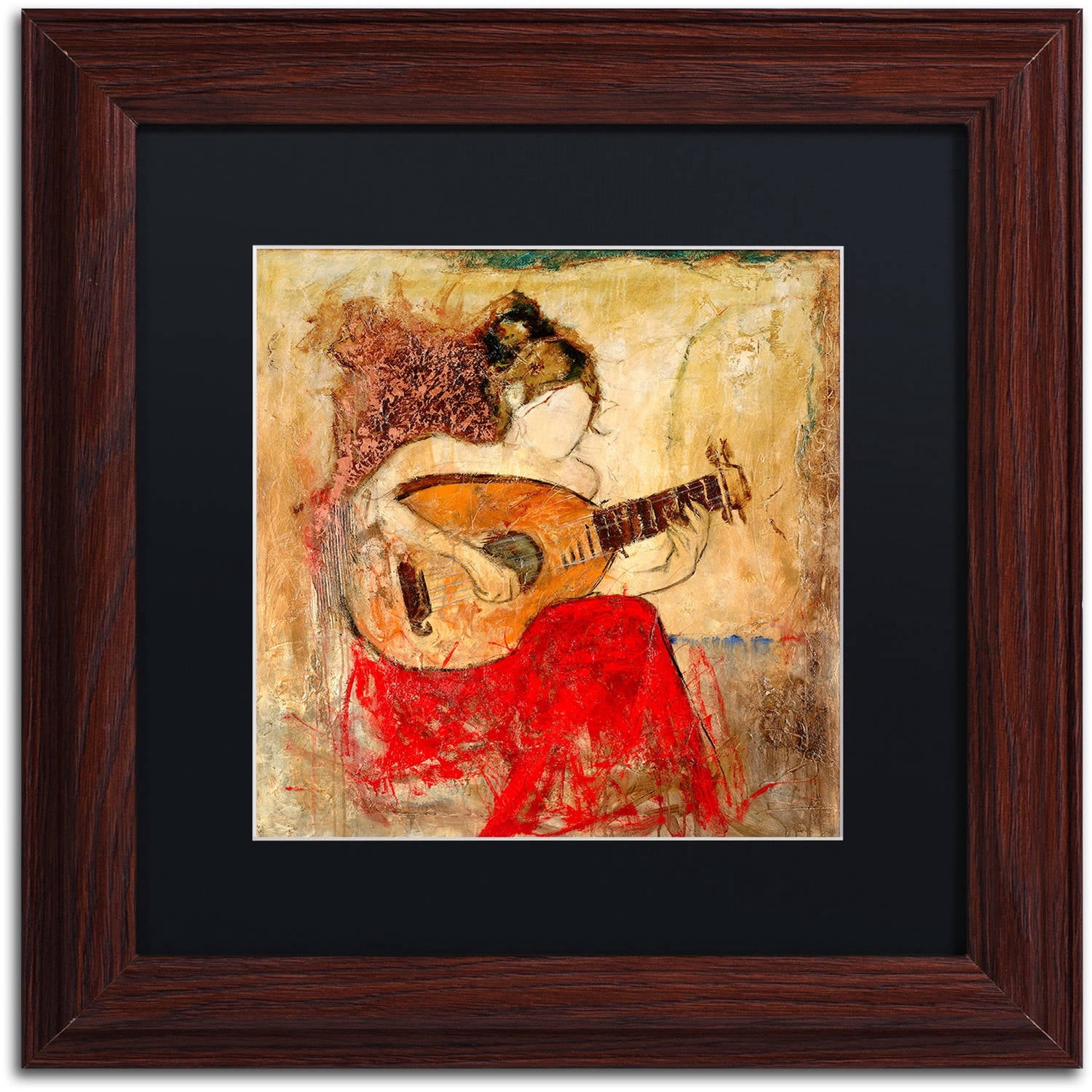 Trademark Fine Art "Vanessa" Canvas Art by Joarez, Black Matte, Wood Frame
