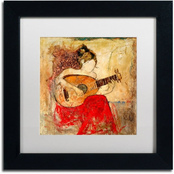 Trademark Fine Art "Vanessa" Canvas Art by Joarez, White Matte, Black Frame