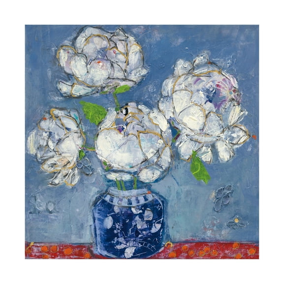 Trademark Fine Art 'Vase of Peonies' Canvas Art by Kellie Day