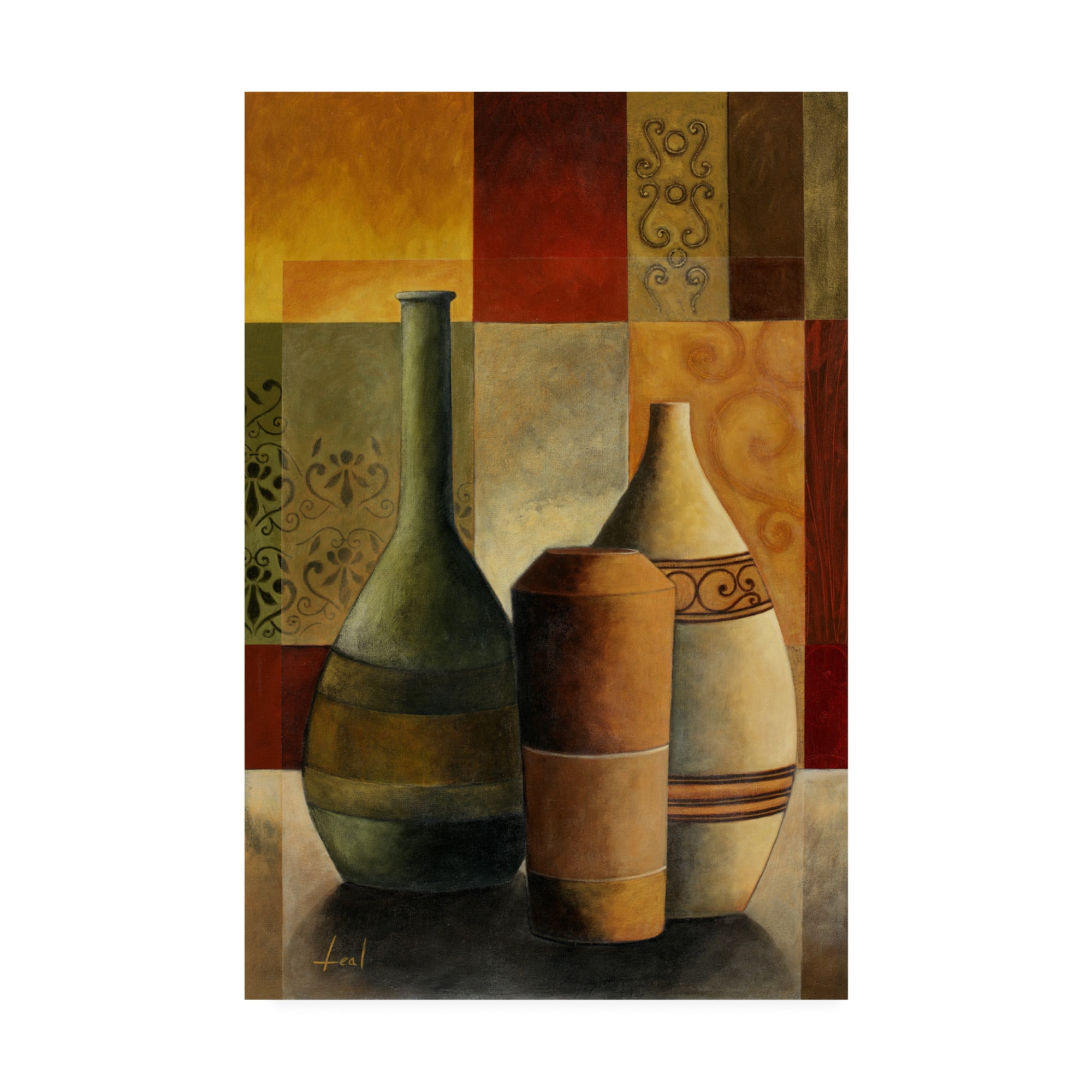 Trademark Fine Art 'Vases Over Geometry 1' Canvas Art by Pablo Esteban