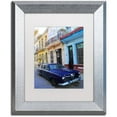 thumbnail image 1 of Trademark Fine Art 'Vatage Blue Studebaker in Havana' Canvas Art by Masters Fine Art, White Matte, Silver Frame, 1 of 1