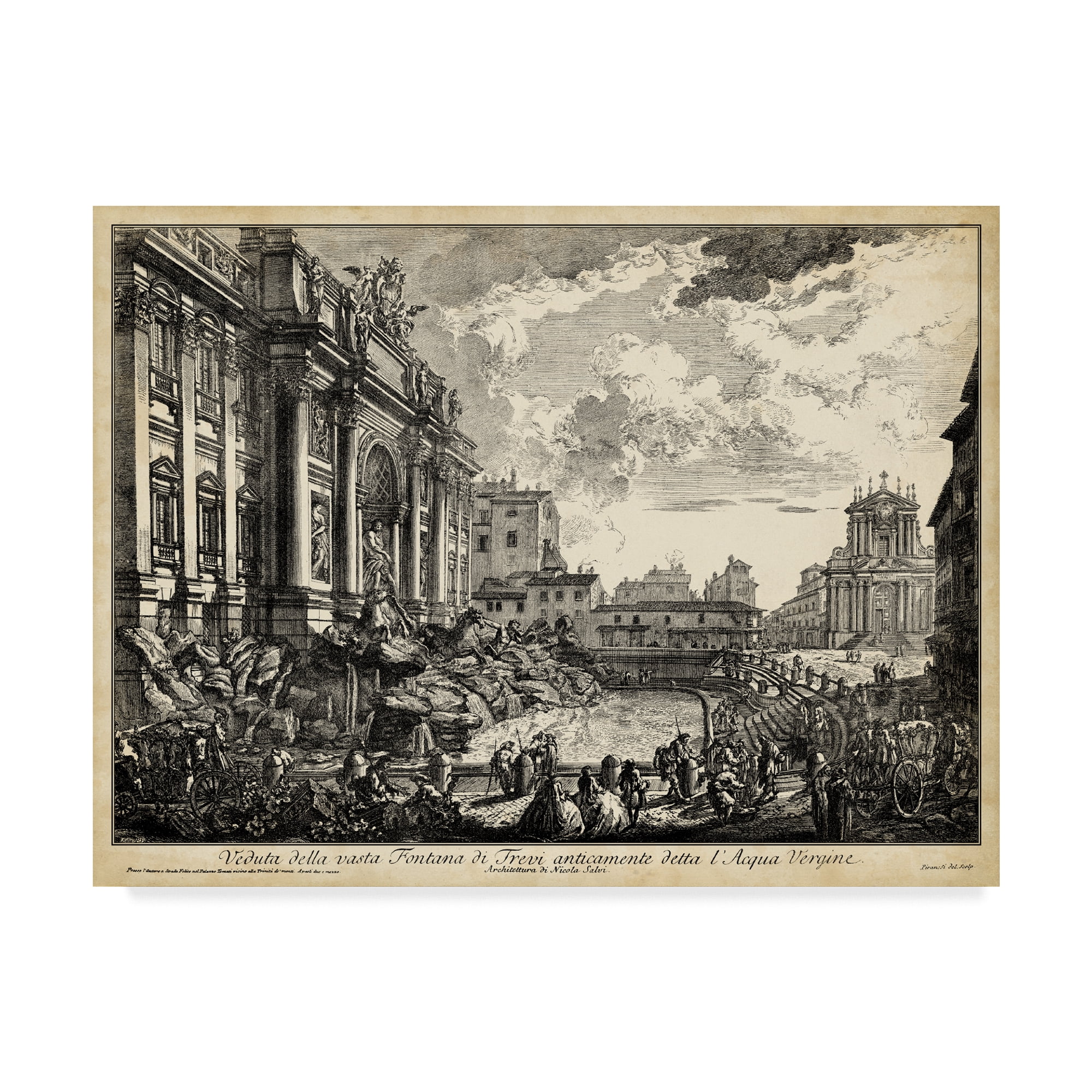 Trademark Fine Art 'Veduta Della vasta Fontana di Trevi' Canvas Art by Piranesi