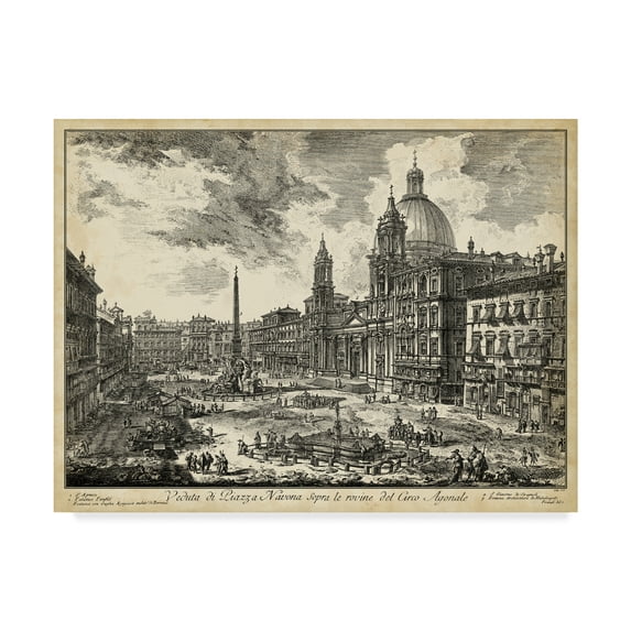 Trademark Fine Art 'Veduta di Piazza Navona' Canvas Art by Piranesi