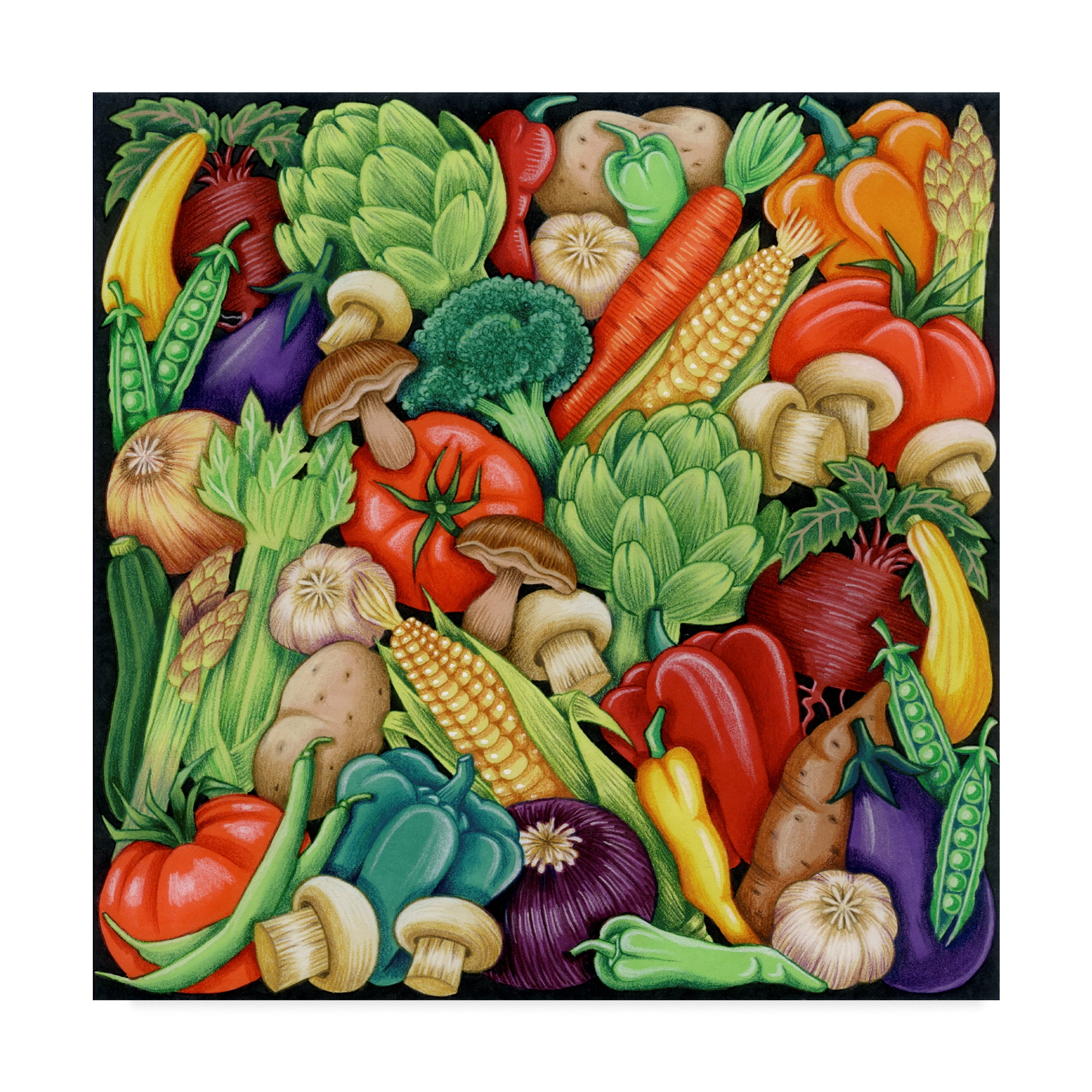 Trademark Fine Art 'Veggies Collage' Canvas Art by Kimura Designs