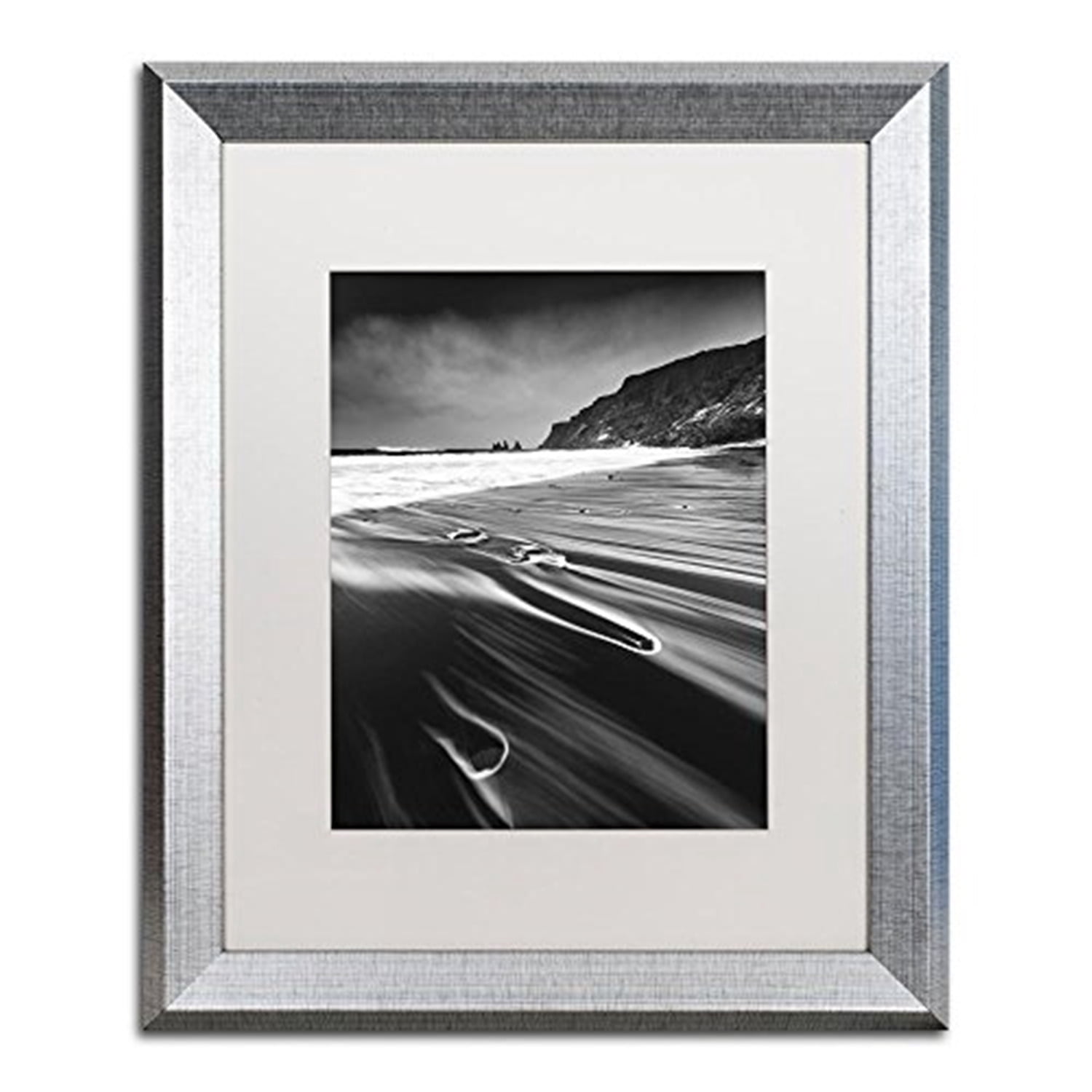 Trademark Fine Art "Veins of the Sea" Canvas Art by Mathieu Rivrin, White Matte, Silver Frame