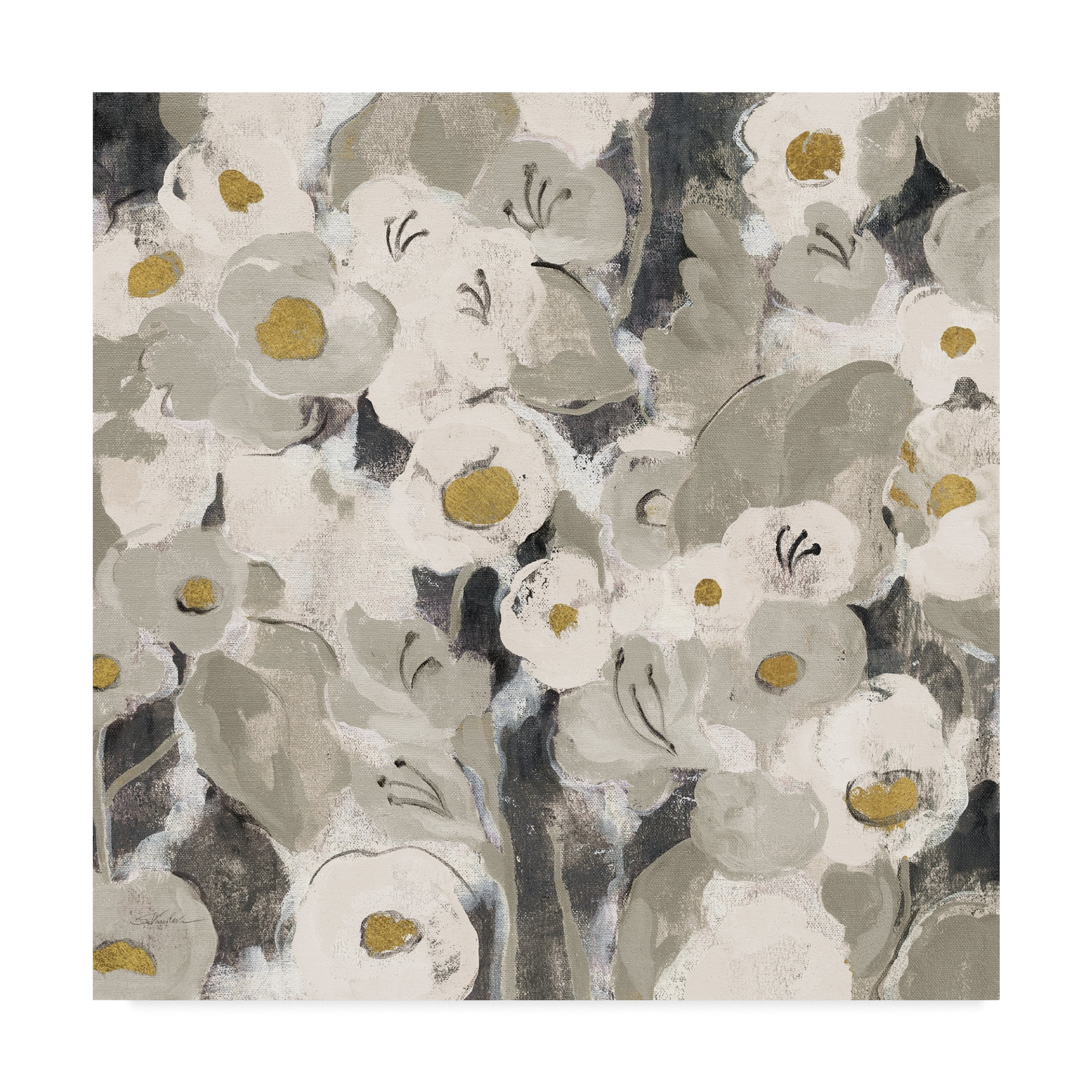 Trademark Fine Art 'Velvety Florals Neutral III' Canvas Art by Silvia Vassileva