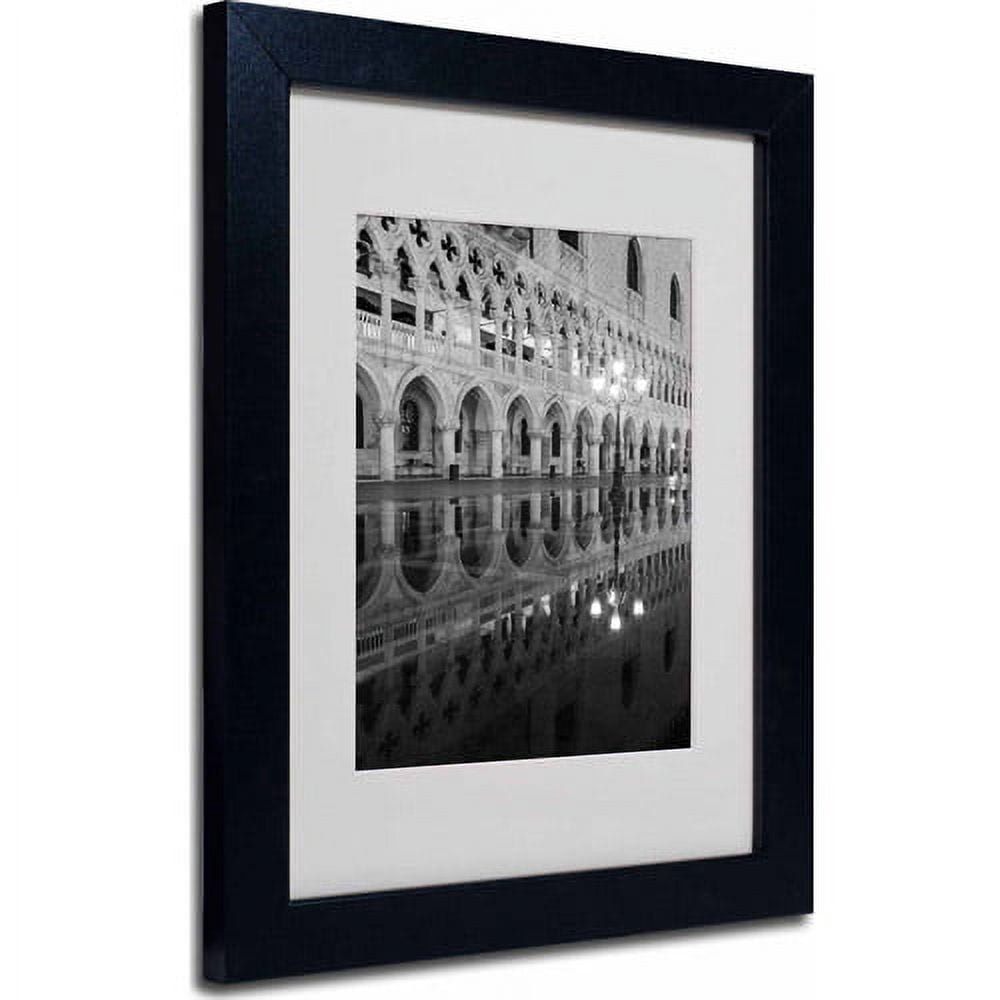 Trademark Fine Art "Venetia Reflection" Matted Framed Art by Moises Levy, Black Frame