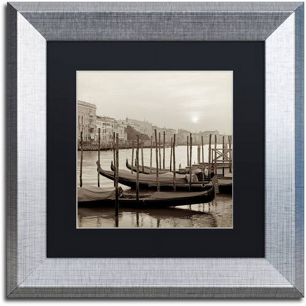 Trademark Fine Art "Venezia 11" Canvas Art by Alan Blaustein, Black Matte, Silver Frame