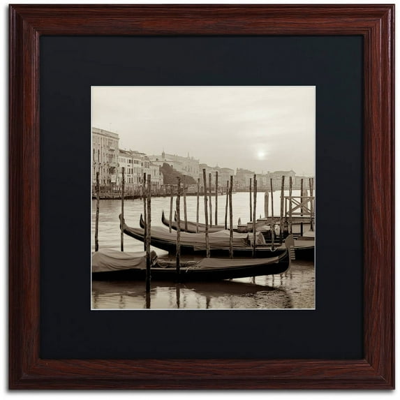 Trademark Fine Art "Venezia 11" Canvas Art by Alan Blaustein, Black Matte, Wood Frame