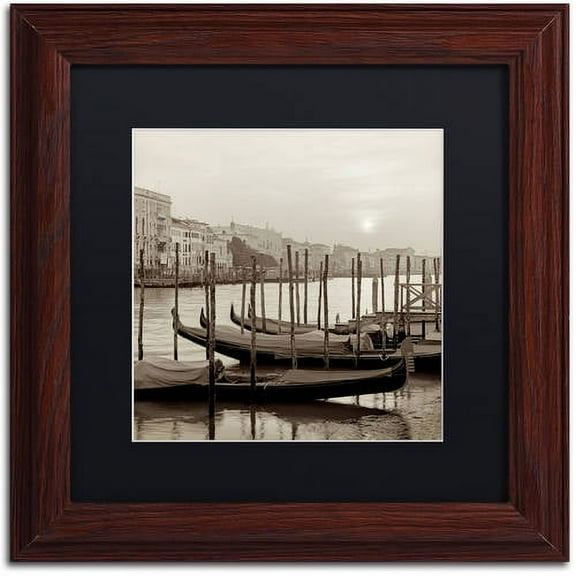 Trademark Fine Art "Venezia 11" Canvas Art by Alan Blaustein, Black Matte, Wood Frame