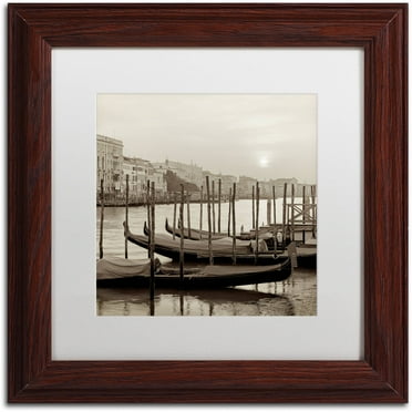 Trademark Fine Art "Venezia 11" Canvas Art by Alan Blaustein, White Matte, Wood Frame