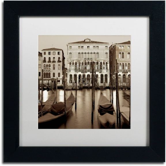 Trademark Fine Art "Venezia I" Canvas Art by Alan Blaustein, White Matte, Black Frame