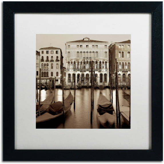 Trademark Fine Art "Venezia I" Canvas Art by Alan Blaustein, White Matte, Black Frame