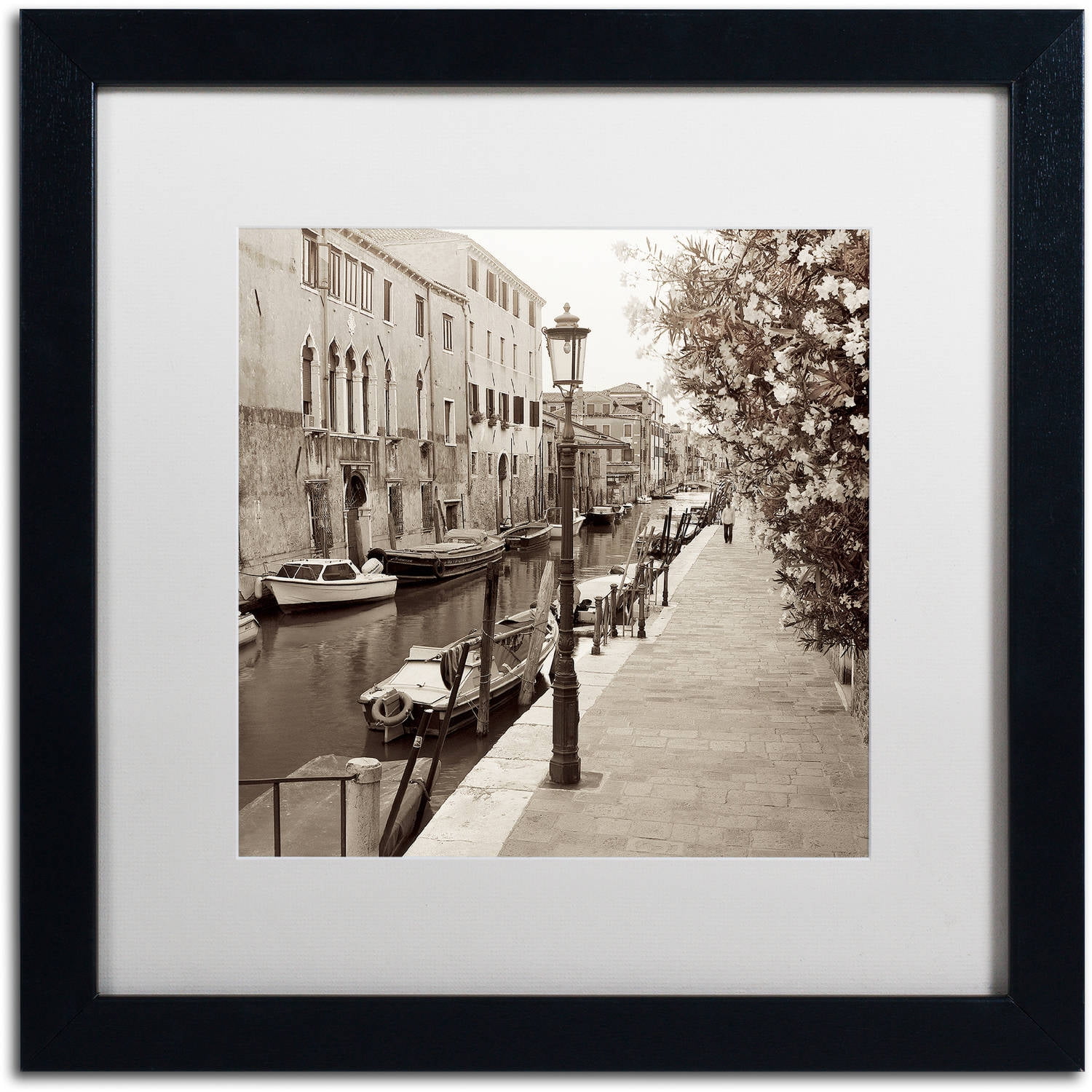 Trademark Fine Art "Venezia V" Canvas Art by Alan Blaustein, White Matte, Black Frame