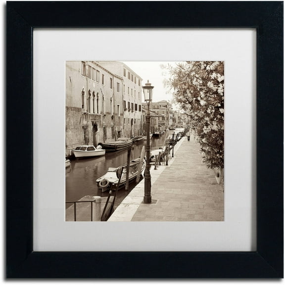 Trademark Fine Art "Venezia V" Canvas Art by Alan Blaustein, White Matte, Black Frame