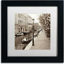 Trademark Fine Art "Venezia V" Canvas Art by Alan Blaustein, White Matte, Black Frame
