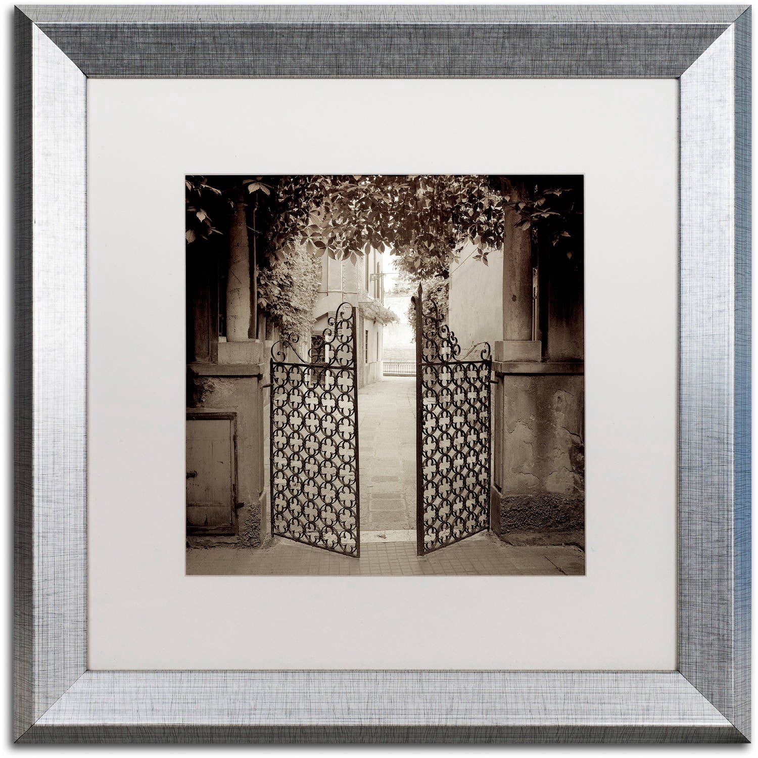 Trademark Fine Art "Venezia V" Canvas Art by Alan Blaustein, White Matte, Silver Frame