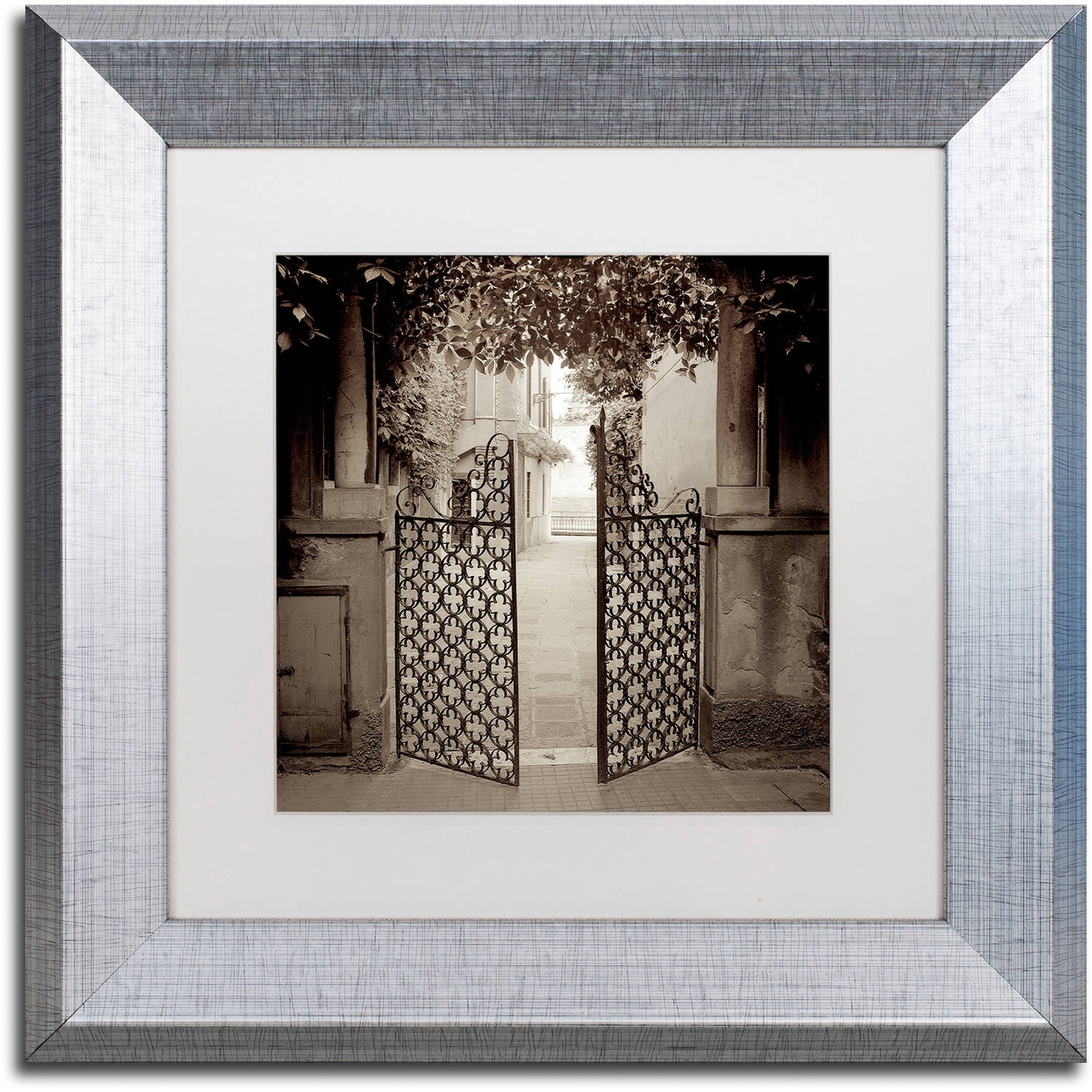 Trademark Fine Art "Venezia V" Canvas Art by Alan Blaustein, White Matte, Silver Frame