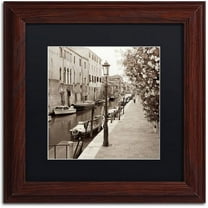 Trademark Fine Art "Venezia VII" Canvas Art by Alan Blaustein, Black Matte, Wood Frame