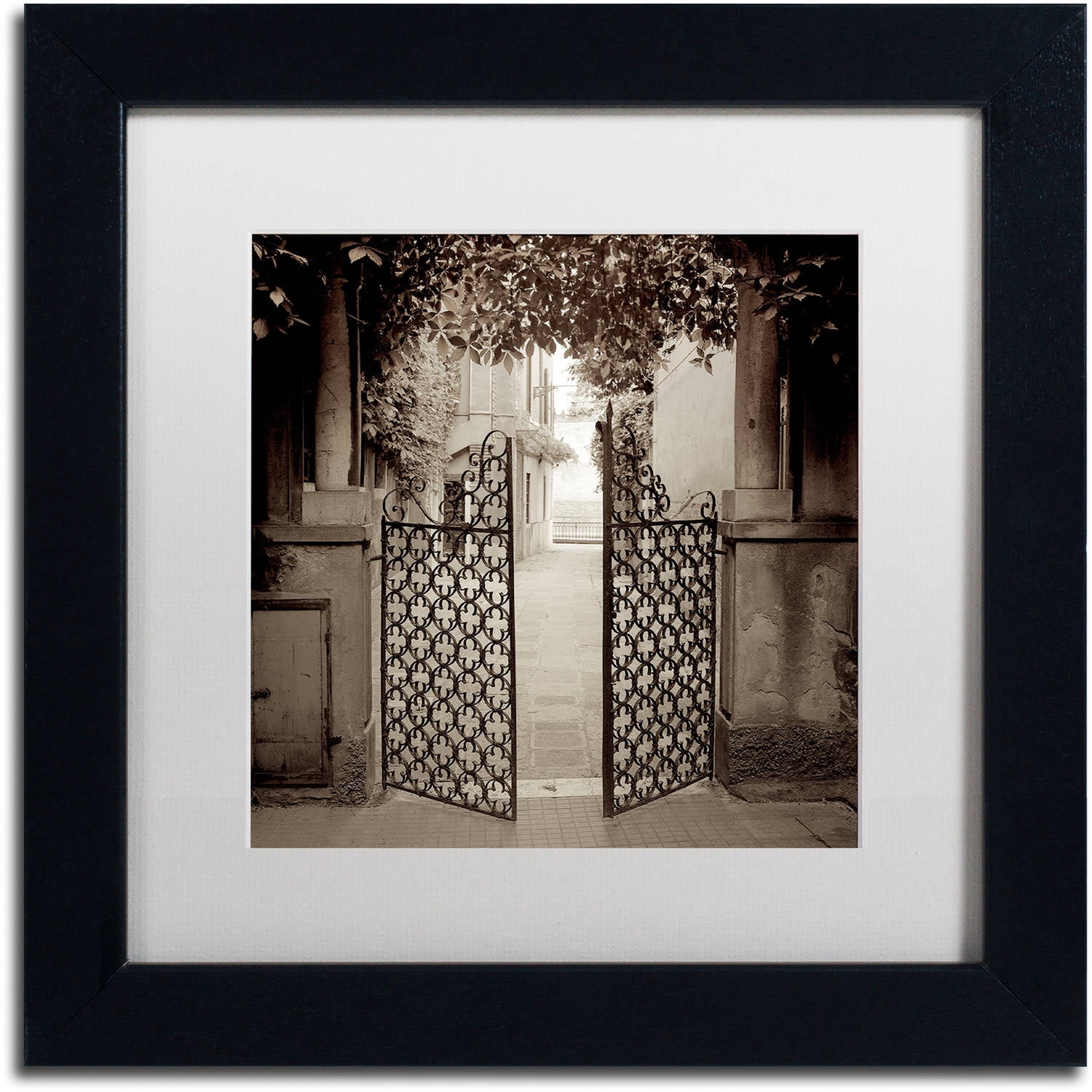 Trademark Fine Art "Venezia VII" Canvas Art by Alan Blaustein, White Matte, Black Frame