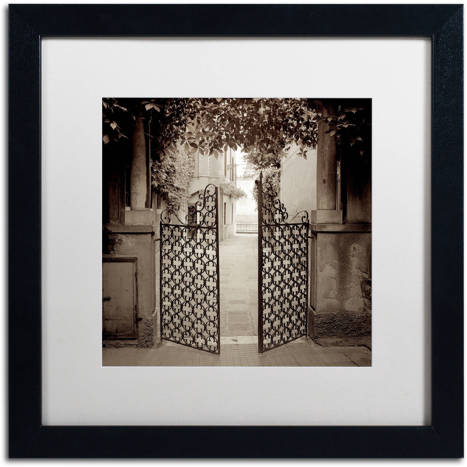 Trademark Fine Art "Venezia VII" Canvas Art by Alan Blaustein, White Matte, Black Frame