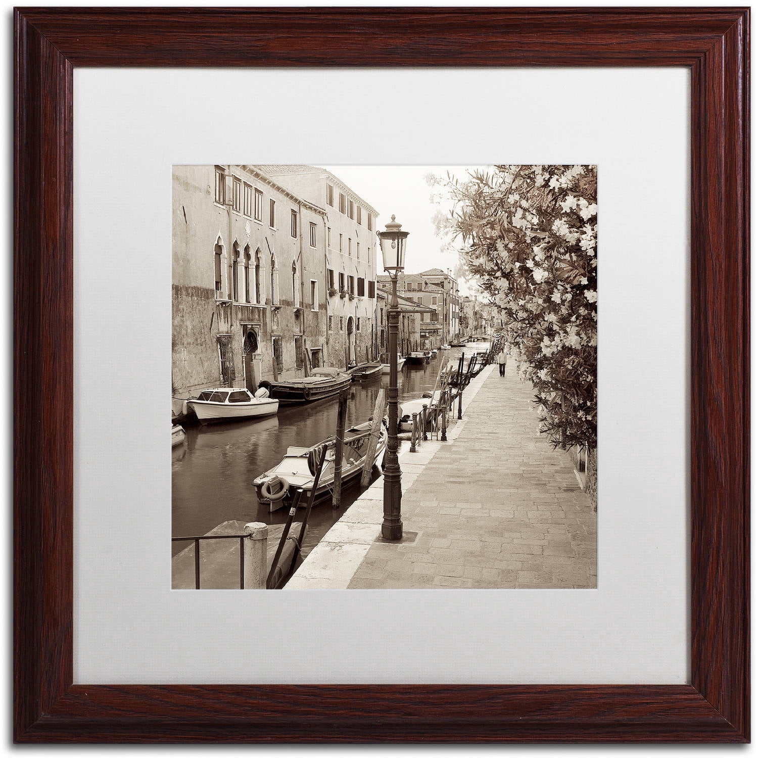 Trademark Fine Art "Venezia VII" Canvas Art by Alan Blaustein, White Matte, Wood Frame