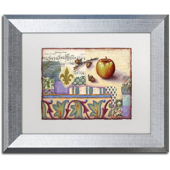 Trademark Fine Art 'Venice Apple' Canvas Art by Rachel Paxton, White Matte, Silver Frame