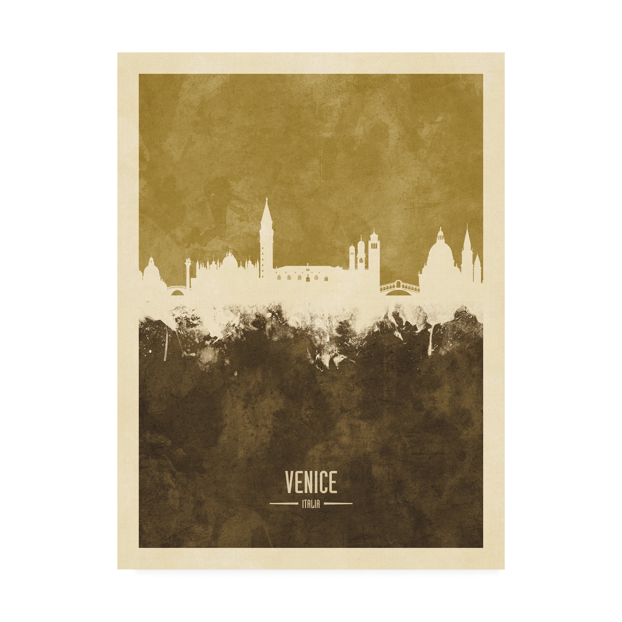 Trademark Fine Art 'Venice Italy Skyline Brown' Canvas Art by Michael Tompsett