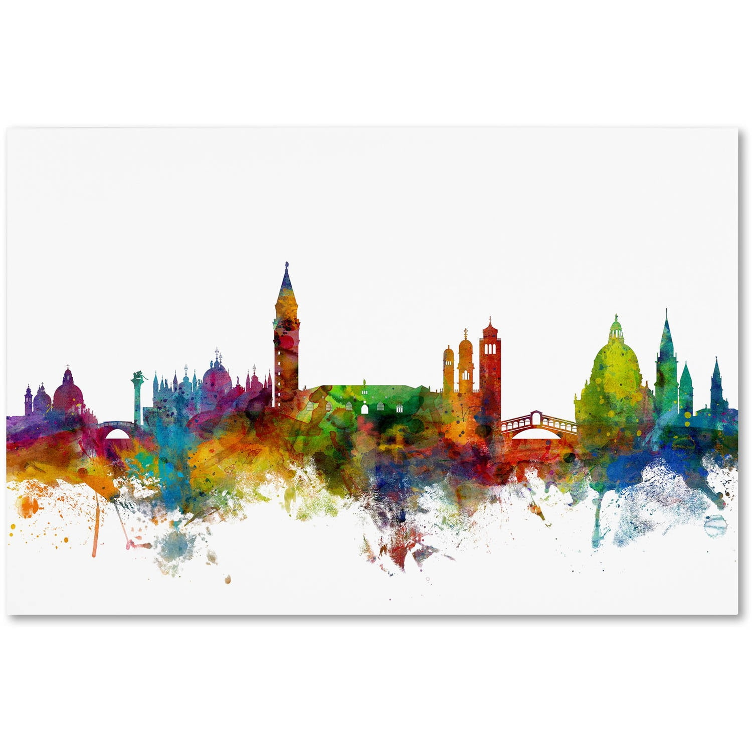 Trademark Fine Art "Venice Italy Skyline White" Canvas Art by Michael Tompsett