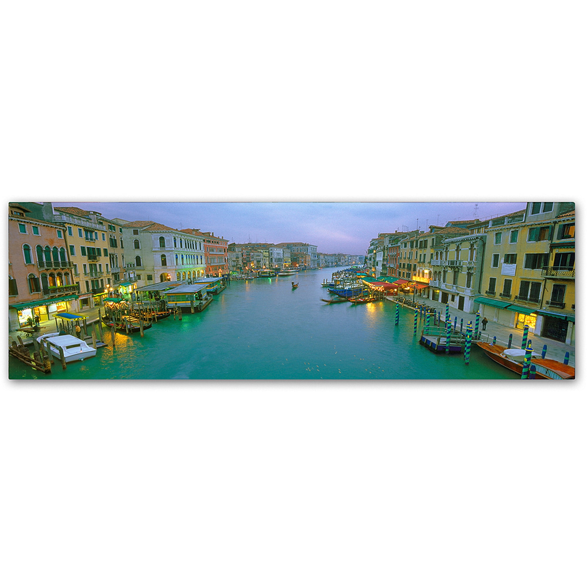 Venice at Dusk Panoramic Canvas Print Landscape Art