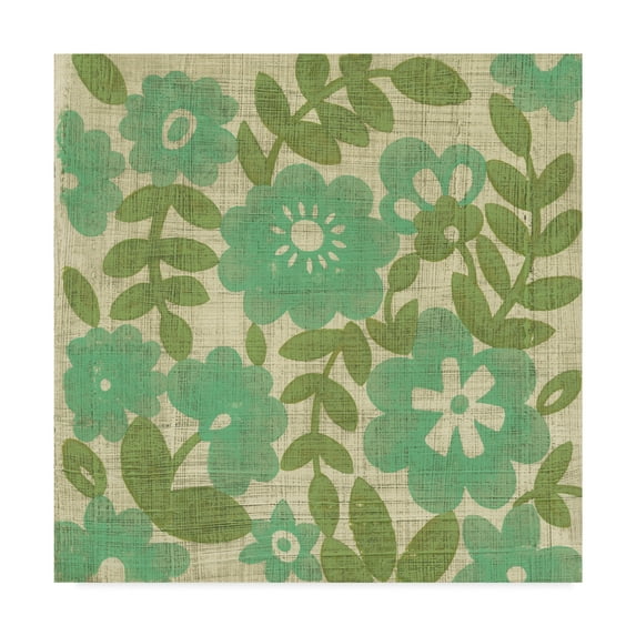 Trademark Fine Art 'Verde Blossoms I' Canvas Art by Chariklia Zarris