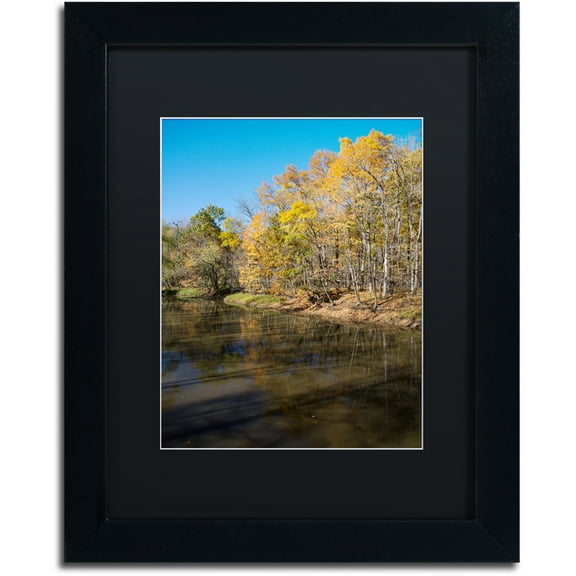 Trademark Fine Art "Vermilion River Autumn" Canvas Art by Kurt Shaffer, Black Matte, Black Frame