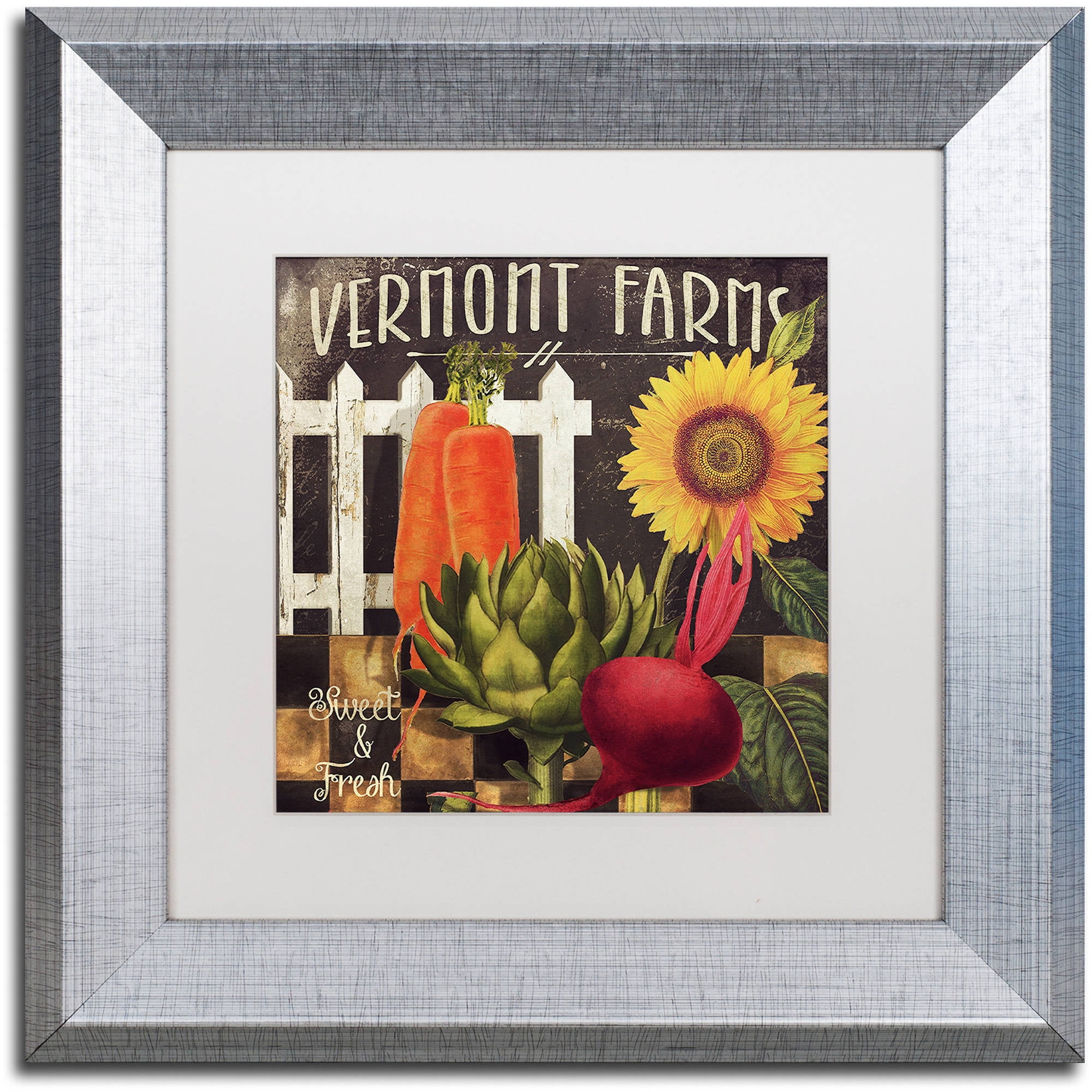 Trademark Fine Art "Vermont Farms VIII" Canvas Art by Color Bakery White Matte, Silver Frame
